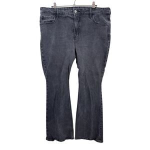Old Navy Flare Jeans Womens 16 Petite Gray Extra High Rise Secret-Smooth Pockets